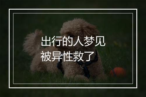 出行的人梦见被异性救了