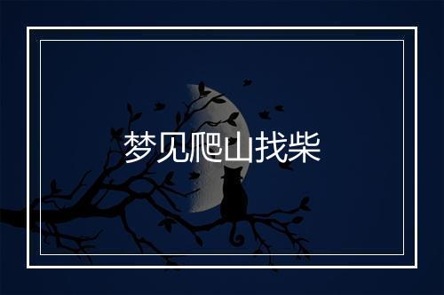 梦见爬山找柴