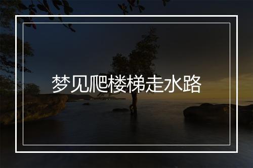 梦见爬楼梯走水路