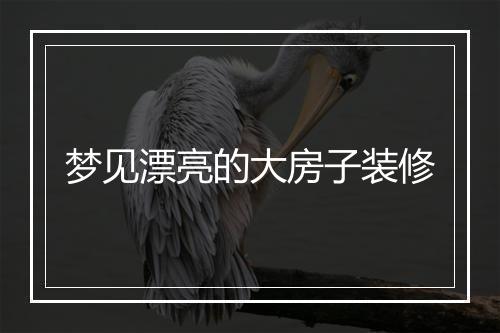 梦见漂亮的大房子装修