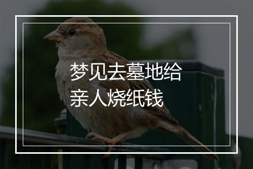 梦见去墓地给亲人烧纸钱