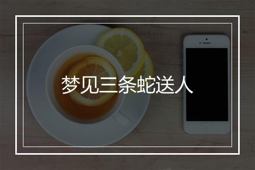 梦见三条蛇送人