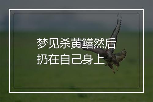 梦见杀黄鳝然后扔在自己身上