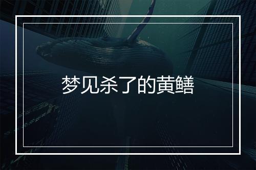 梦见杀了的黄鳝