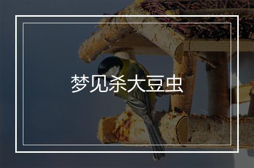 梦见杀大豆虫