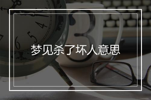 梦见杀了坏人意思