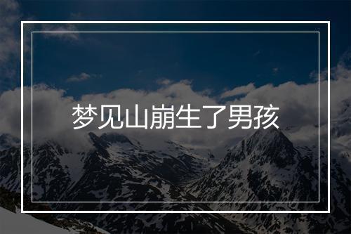 梦见山崩生了男孩