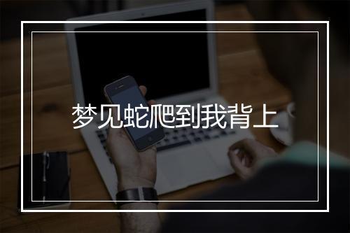 梦见蛇爬到我背上