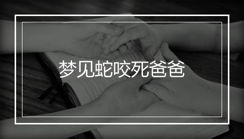 梦见蛇咬死爸爸