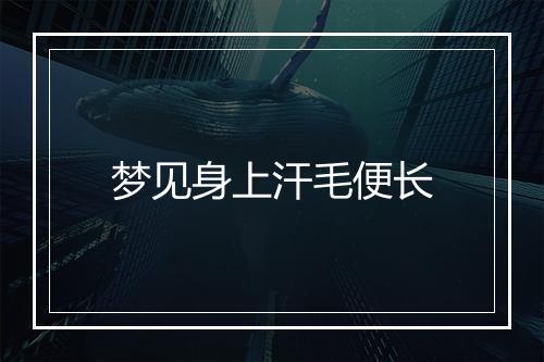 梦见身上汗毛便长