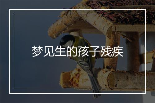 梦见生的孩子残疾