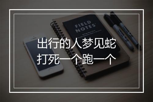 出行的人梦见蛇打死一个跑一个