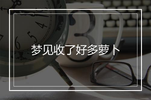 梦见收了好多萝卜