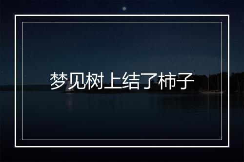 梦见树上结了柿子