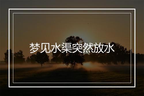 梦见水渠突然放水