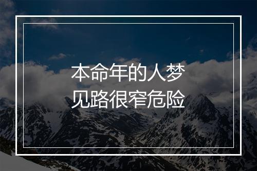 本命年的人梦见路很窄危险