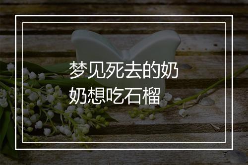 梦见死去的奶奶想吃石榴