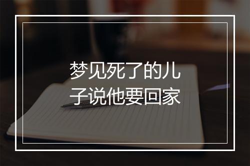 梦见死了的儿子说他要回家