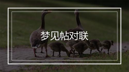 梦见帖对联