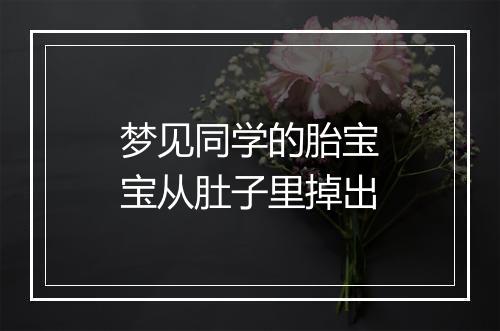 梦见同学的胎宝宝从肚子里掉出