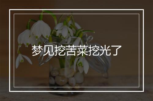 梦见挖苦菜挖光了