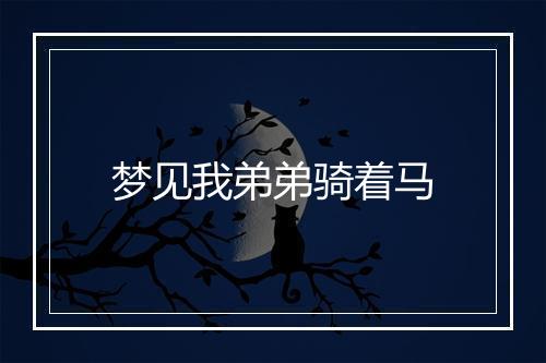 梦见我弟弟骑着马