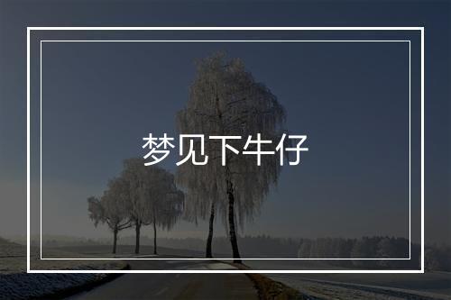 梦见下牛仔