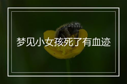 梦见小女孩死了有血迹