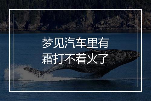 梦见汽车里有霜打不着火了