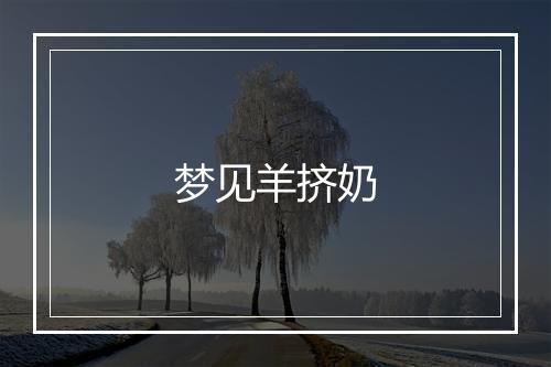 梦见羊挤奶