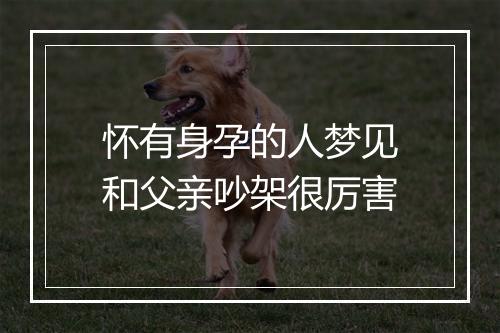 怀有身孕的人梦见和父亲吵架很厉害