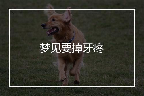 梦见要掉牙疼