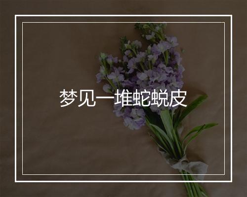 梦见一堆蛇蜕皮