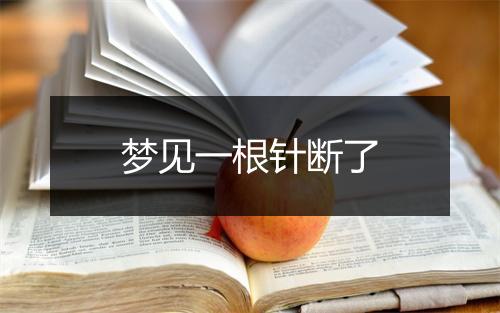 梦见一根针断了