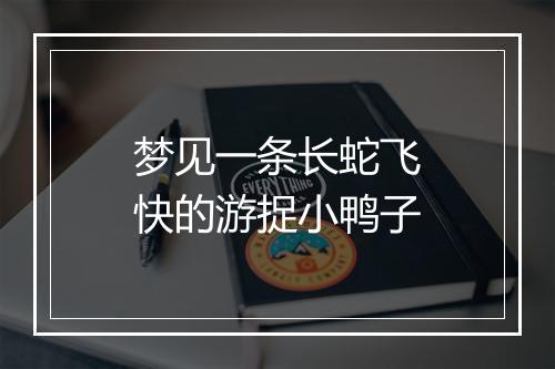 梦见一条长蛇飞快的游捉小鸭子