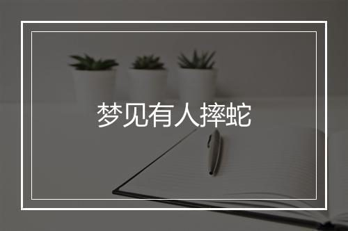 梦见有人摔蛇