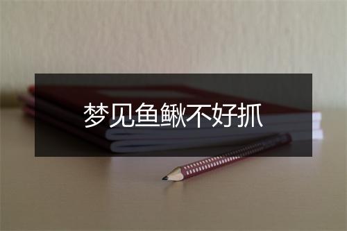 梦见鱼鳅不好抓