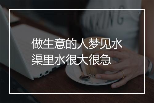 做生意的人梦见水渠里水很大很急