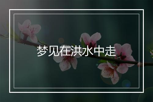 梦见在洪水中走