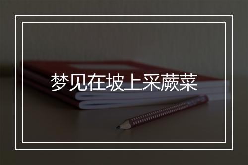 梦见在坡上采蕨菜