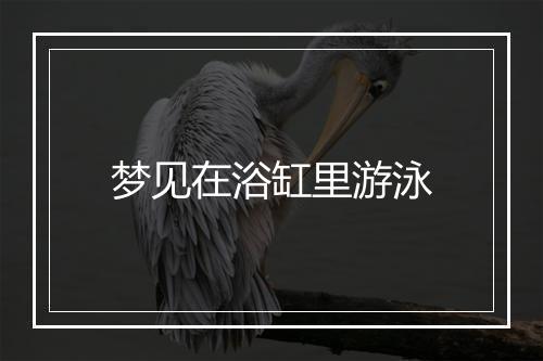 梦见在浴缸里游泳