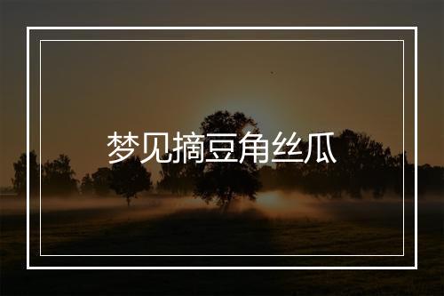 梦见摘豆角丝瓜