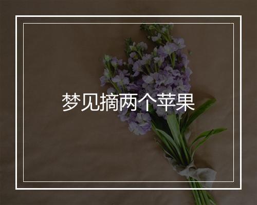 梦见摘两个苹果