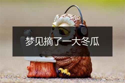 梦见摘了一大冬瓜