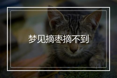 梦见摘枣摘不到