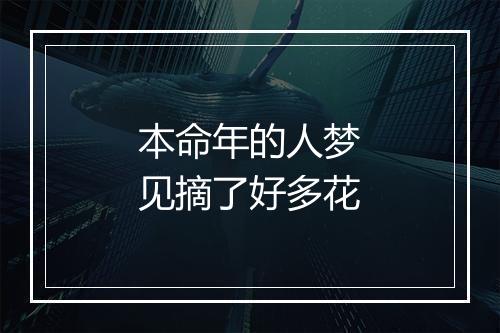 本命年的人梦见摘了好多花