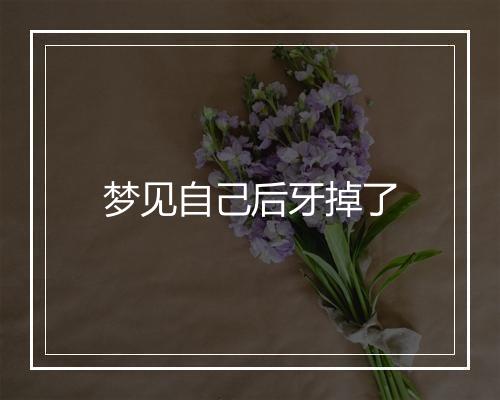 梦见自己后牙掉了