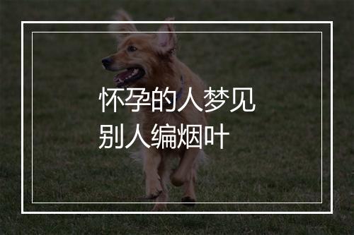 怀孕的人梦见别人编烟叶