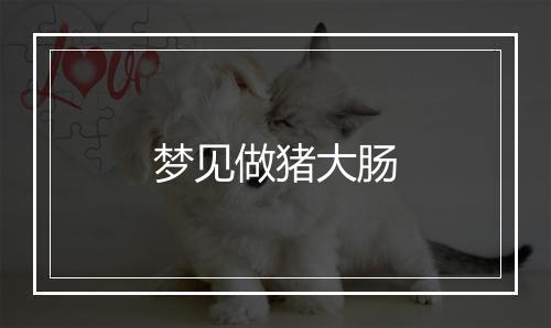 梦见做猪大肠