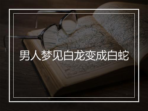 男人梦见白龙变成白蛇